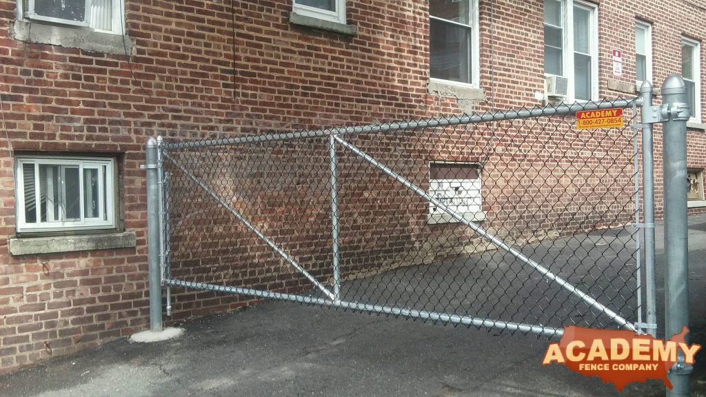 Commercial Fence Driveway Gate Installation Academy Fence Company Orange Essex County New Jersey Galvanized