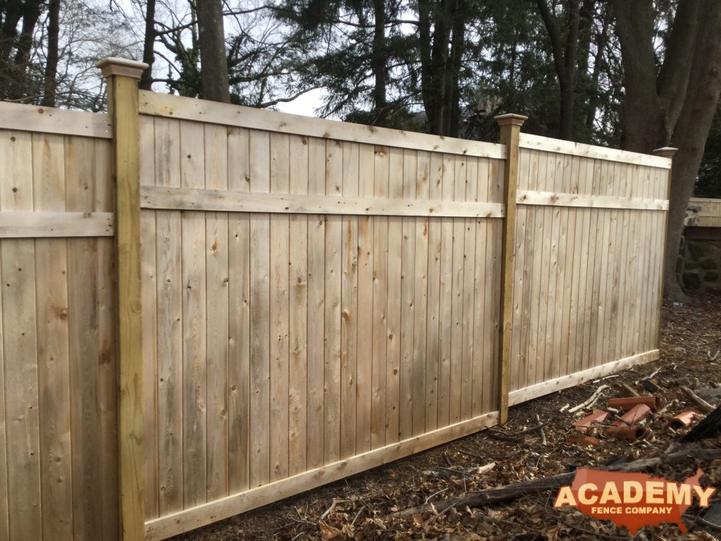 6 Foot Cedar Wood Privacy Fence installed by Academy Fence Company in Belleville, NJ.