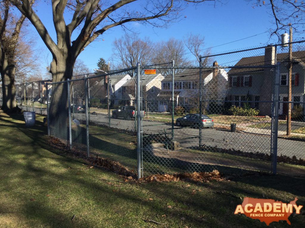Chain Link School Baseball Field Fence Glen Ridge NJ