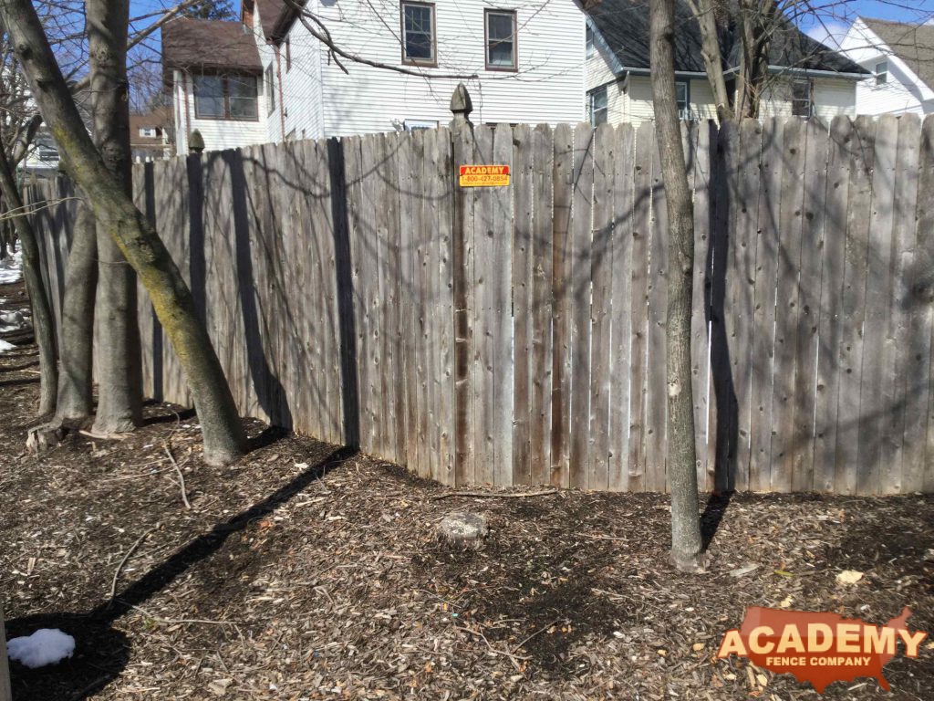 Cedar Fence Installation weathered silver/gray