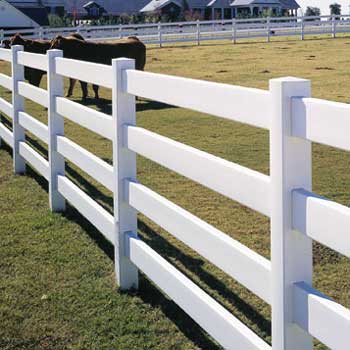 Bufftech Post & Rail Four Rail Vinyl Fence