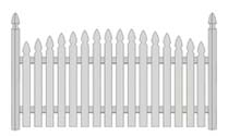 Spaced Picket  2 1/2 in - Convex - French Gothic