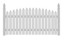Spaced Picket  2 1/2 in - Convex - Gothic Point